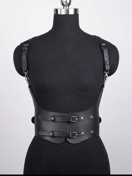 Buckle Waist Corset Harness - Black New main image 4